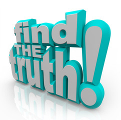 Find the Truth 3D Words Seek Honest Answers
