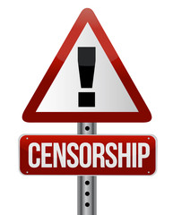 censorship warning sign illustration design over white