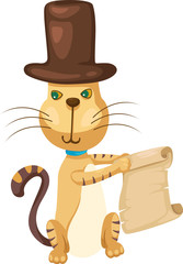 cat with map vector Illustration