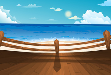 Beautiful Sea Landscape Background vector