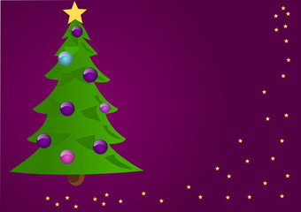 Christmas tree on violet