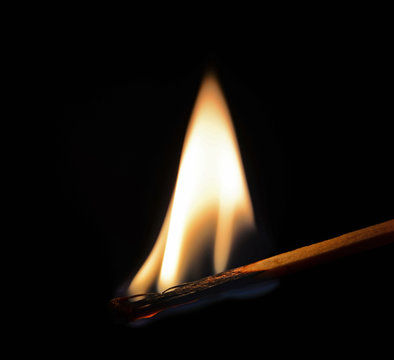 Burning match fire
