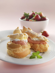 donut with strawberry cream