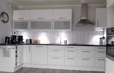 Modern kitchen in white color
