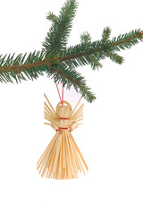 Christmas straw decoration - obrazy, fototapety, plakaty