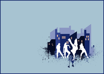 Naklejka premium Dancing youth people