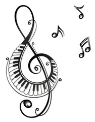 Noten, Notenschlüssel, Musiknoten, Musik