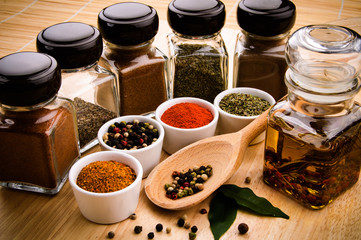 Spices in bowls