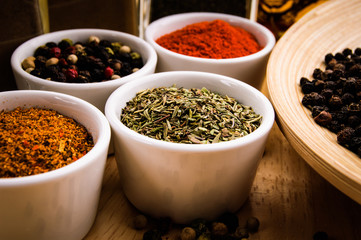Spices in bowls