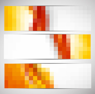 Set of banners with squares