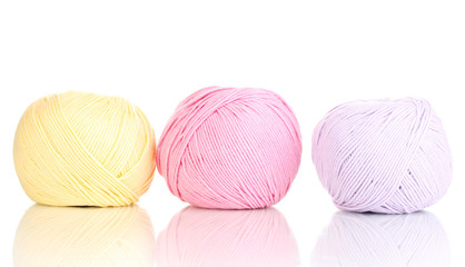 Knitting yarn isolated on white