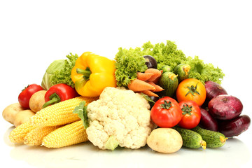 Fresh vegetables isolated on white