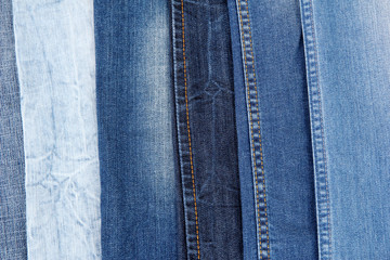 Fototapeta premium Many jeans closeup