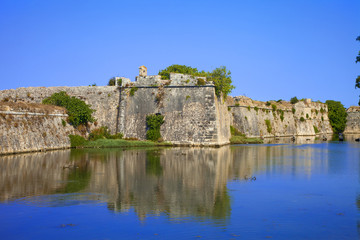 grèce; ioniennes : lefkada, forteresse Agia Mavra