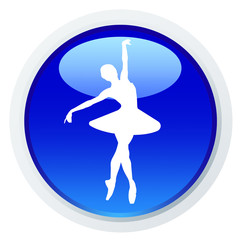 Botão azul - bailarina