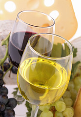 wineglass and cheese