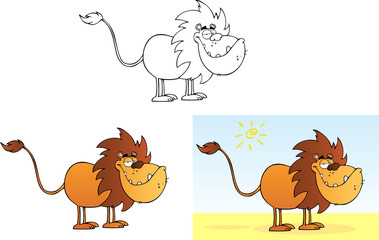 Funny Lion Cartoon Mascot Character