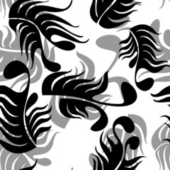Seamless decorative background of feathers