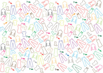 set of colorful clothes isolated on white