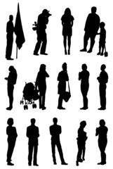 Collection of silhouettes of people