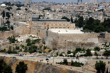 Fototapeta premium Widok z Góry Oliwnej w Jerozolimie. Izrael