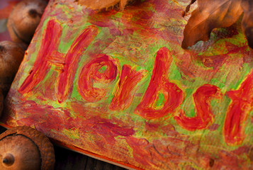 Fototapeta premium Herbstschild