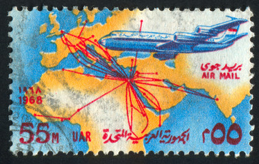 Map of United Arab Airlines