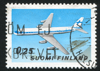 Aircraft and Helsinki Airport