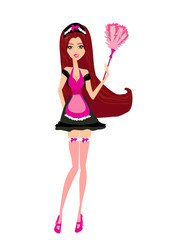 Sexy pinup style french maid