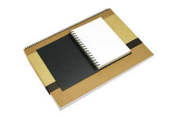 two notebooks on white background