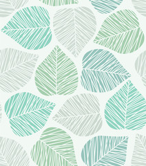 Fototapeta na wymiar Seamless stylized leaf pattern. Vector illustration