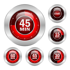 Vector timer icons set