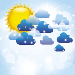 Foto op Plexiglas wolken met zon © Gstudio