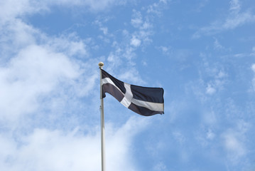 Cornish Flag waving in wind
