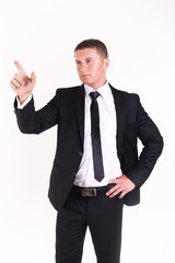 Business man pointing something