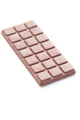 bar of dark chocolate isolated on white