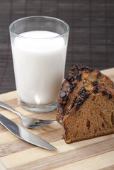 cake and milk