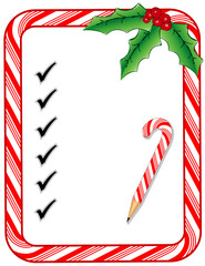 Christmas To Do List, notice board, candy cane frame, pencil