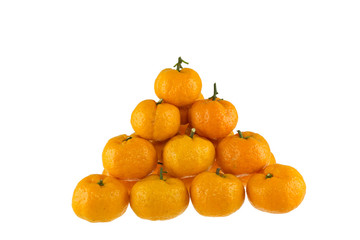 Fresh small oranges isolated on white background