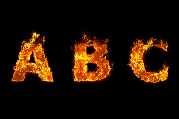 Fire on letter A B C