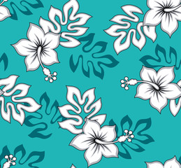 hibiscus flower seamless fabric textile