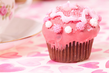 pink cup cake