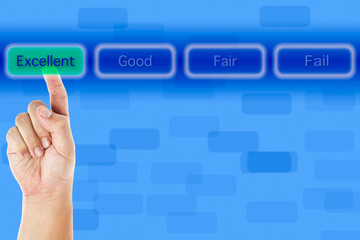 The hand push excellent button