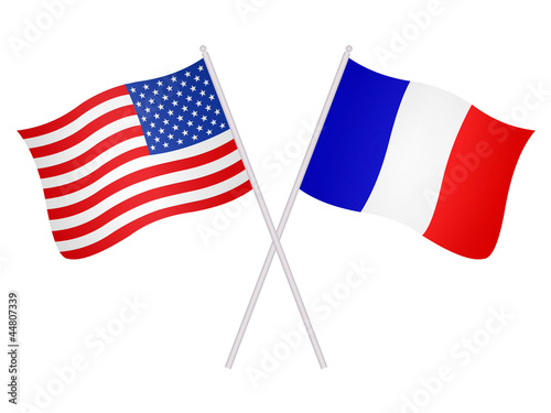 drapeaux-de-l-alliance-franco-am-ricaine-photo-libre-de-droits-sur-la