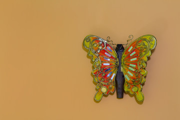 butterfly handmaded from wood and glass mosaic