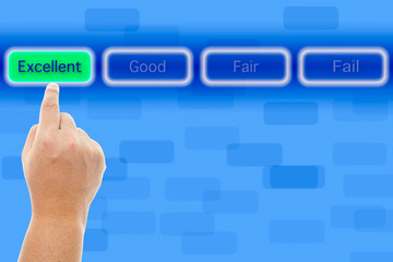 The hand push excellent button