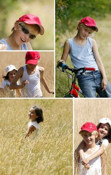 Two Children Playing In A Wheat Field