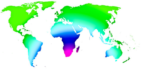 High quality colorful map of the World