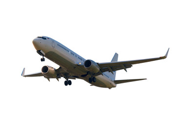 white plane with the gear