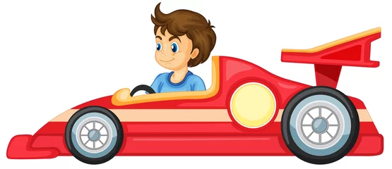 Foto op Plexiglas een jongen die een auto bestuurt © GraphicsRF